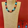 Western Ceramic & Glass Mala Beads Necklace Set