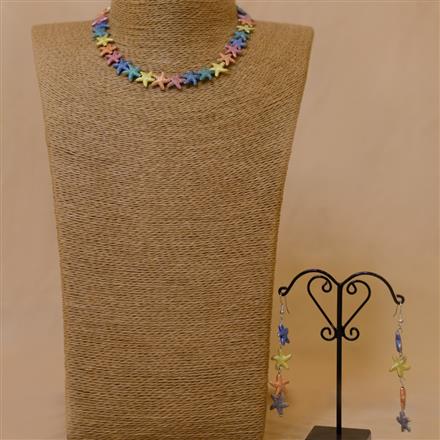 Western Star Shaped Multi Colored Necklace Set