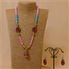 Western Multi Color Glass Bead Necklace Set With Sprial Design