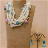 Western Pearl Necklace Set With Wooden Pendants & Sea Shell