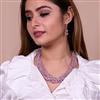 Western Pink Multi Faceted Beads Strands Necklace Set
