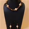 Western Wooden Beads Necklace Set With Rudraksh Beads