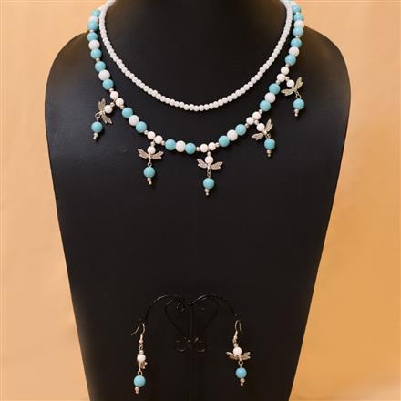 Western Glass Beads Two Layered Necklace Set