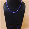 Western Blue Glass Beads Necklace Set With Chevron Beads