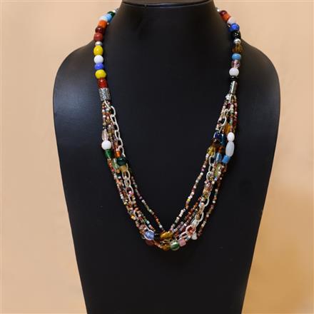 Western Multi Colored Seed Beads Necklace Styled