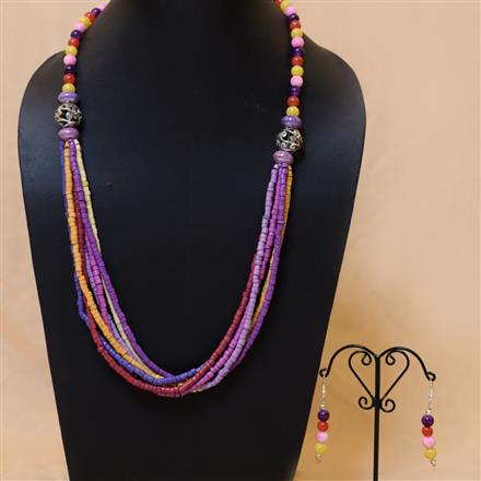 Western Multi Colored Ivory Beads Necklace Set