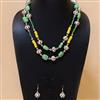 Western Metal Beads & Ivory Round Beads Necklace Set