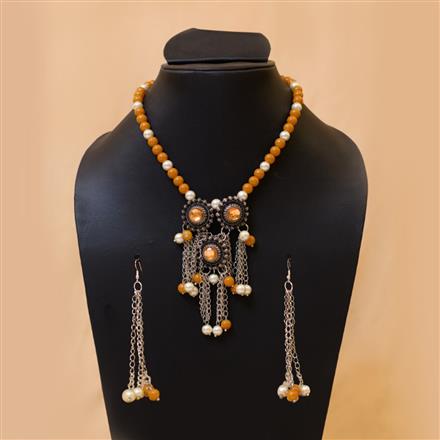 Western Glass & Metal Chain Necklace Set