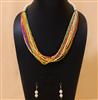 Western Pearl Necklace Set With Multi Layers