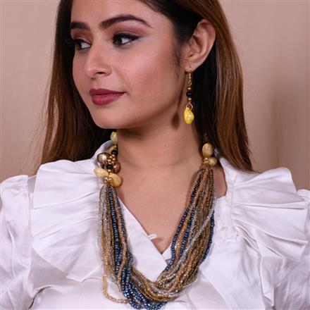 Western Beads Necklace Set With Multi Layer