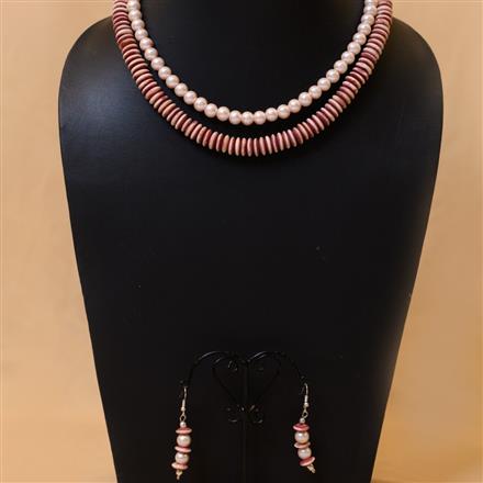 Western Bone & Glass Pearl Beads Necklace Set