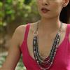 Western Glass Beads Necklace With Oxidised Plating