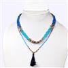 Western Glass Seed Beads Necklace With Gold Plating