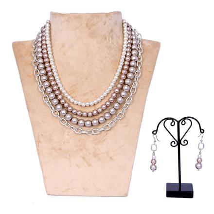 Western Multi Layer Pearl Bead Necklace Set