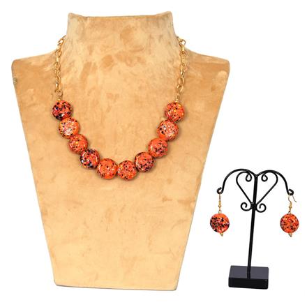 Western Press Glass Bead Necklace Set