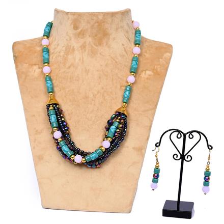 Western Stylished Glass Bead Necklace Set