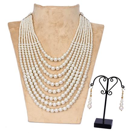 Western Pearl  Glass Bead Necklace Set