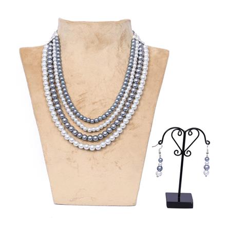 Western Glass Pearl Bead Necklace Set
