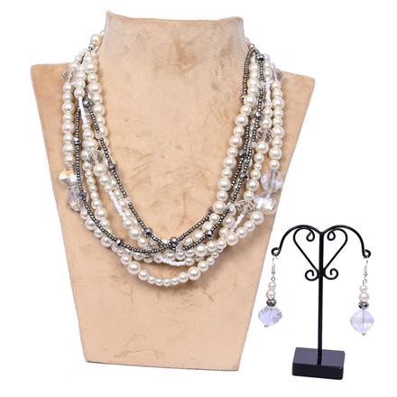 Western Multi layer Glass Bead Necklace Set