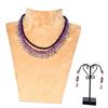 Glass Beads Necklace With Rhodium Plating