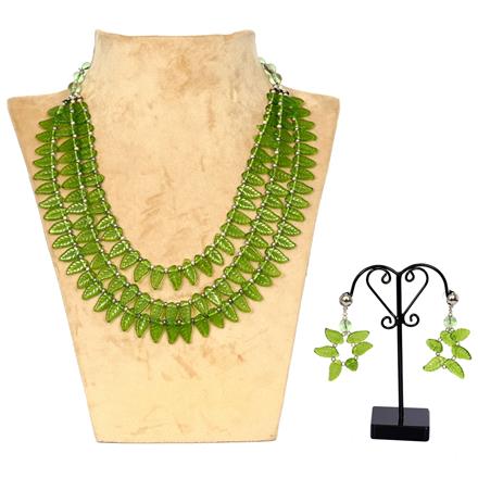 3 Line Necklace With Rhodium Plating