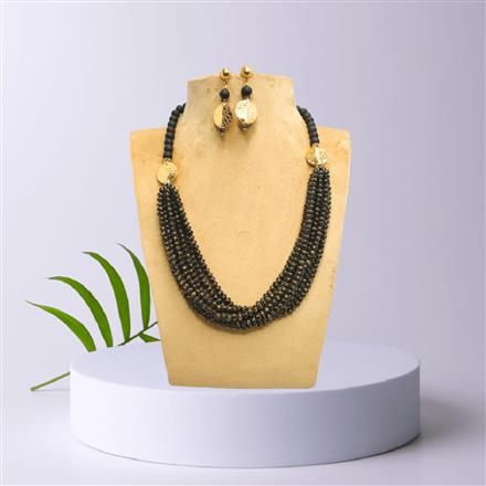 Glass Beads Necklace With Gold Plating