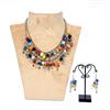 Glass Beads Necklace With Rhodium Plating