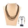 Glass Beads Necklace With Gold Plating
