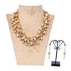 Glass Beads Necklace With Gold Plating