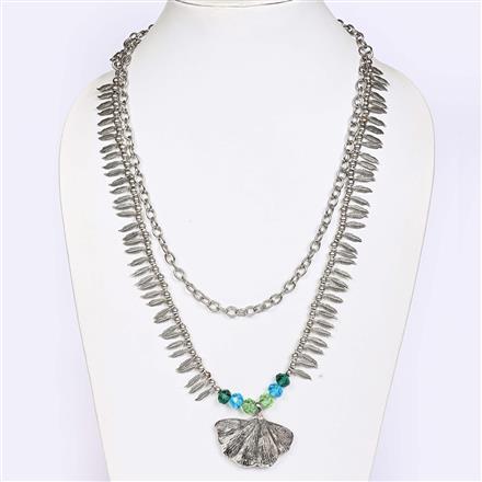 Trendy Necklace With Rhodium Plating