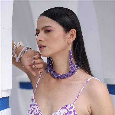 Choker Necklace With Rhodium Plating