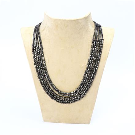 Western Multi Layer metal beads Necklace With Oxidised Plating