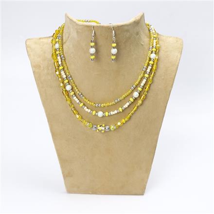 Western Trendy Stylish Seed Bead Necklace With Oxidised Plating
