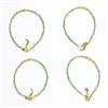 Western Green Tone Glass Beads Anklets Gold Plating