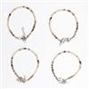 Western Antique Look Multi Seed Bead Anklets Rhodium Plating