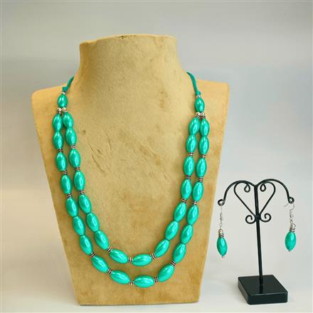 Western Trendy Ovel shape Bead Necklace with oxidised plating