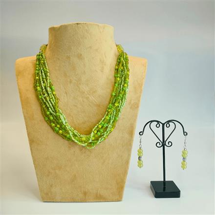 Western Trendy Seed Bead Necklace with oxidised plating