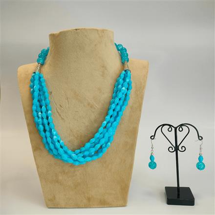 Western Multi Layer Necklace With Crackled Beads with oxidised plating