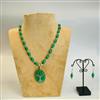 Western Ovel Bead Necklace with pendent with oxidised plating