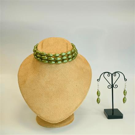 Western Trendy Ovel shape Bead Choker with oxidised plating