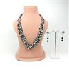 Western Black and White Beaded Statement Necklace Set
