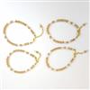 Western Golden Bicone And Seed Beads Anklet pack of 4