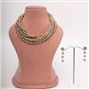 Western Rosegold Gold And Silver Multi Strand Beaded Necklace Set