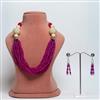 Western Radiant Magenta Beaded Necklace Set