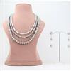 Western Grey and White Pearl Beaded Necklace and Earring Set