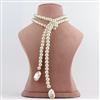 Western Classic Multi Strand Cream Pearl Necklace and Earring Set