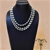 Western Classic Azure Thre Strand Layered Pearl Crystal Necklace Set