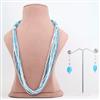 Western Azure Frost Multi Strand Seed Bead Statement Necklace