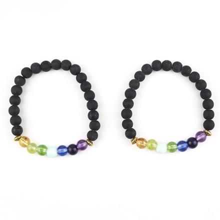 Western 7 Chakra Healing Stretch Bracelet Pair