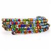 Western Boho Rainbow Seed Bead Coil Bracelet Vibrant Glass Beads